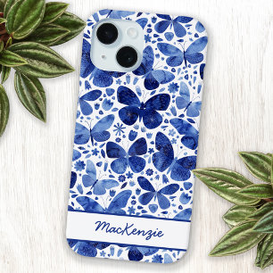 Borboleta Aquarela Azul Personalizado