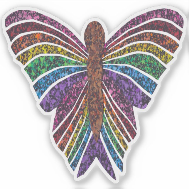 Borboleta Arco-íris - Adesivo (Frente)