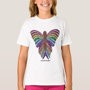 Borboleta Arco-íris (branca) - Camiseta Básica Fem