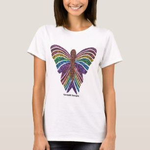 Borboleta Arco-íris (branca) - Camiseta Básica Fem