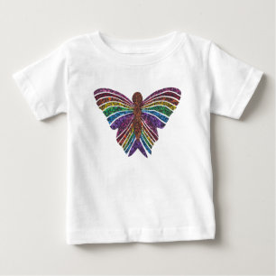 Borboleta Arco-íris (branca) - Camiseta de Bebê