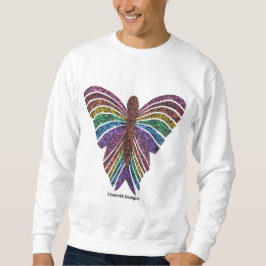 Borboleta Arco-íris (branca) - Suéter Masculino