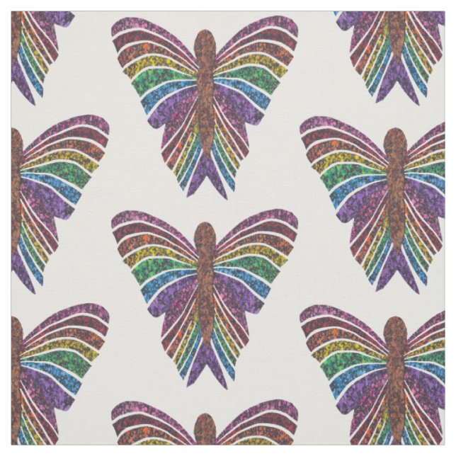 Borboleta Arco-íris (branca) - Tecido de Algodão P (Modelo)