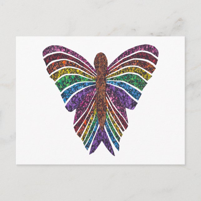 Borboleta Arco-íris (branca única) - Cartão postal (Frente)