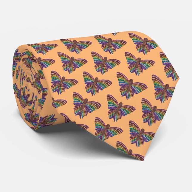 Borboleta Arco-íris (laranja) - Gravata (Rolled)
