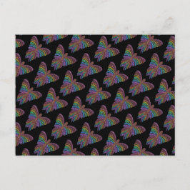 Borboleta Arco-íris (padrão preto) - Cartão postal