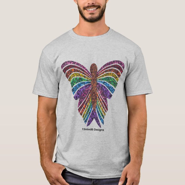 Borboleta Arco-íris (vívida) - Camiseta Leve Mascu (Frente)