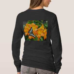 Borboleta azul com T-Shirt Rhododendron tropical