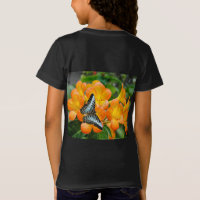 Borboleta azul com T-Shirt Rhododendron tropical