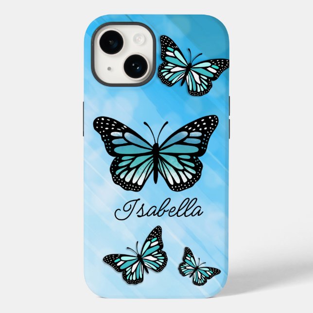 Borboleta Azul e seu nome personalizado (Verso)
