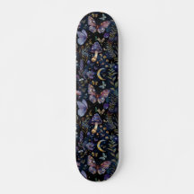 Borboleta Botânica Celestial Skateboard Escuro