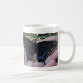Borboleta-cauda-vermelha preta#1 caneca