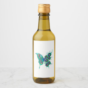 Borboleta com Penas de Pavão Verde