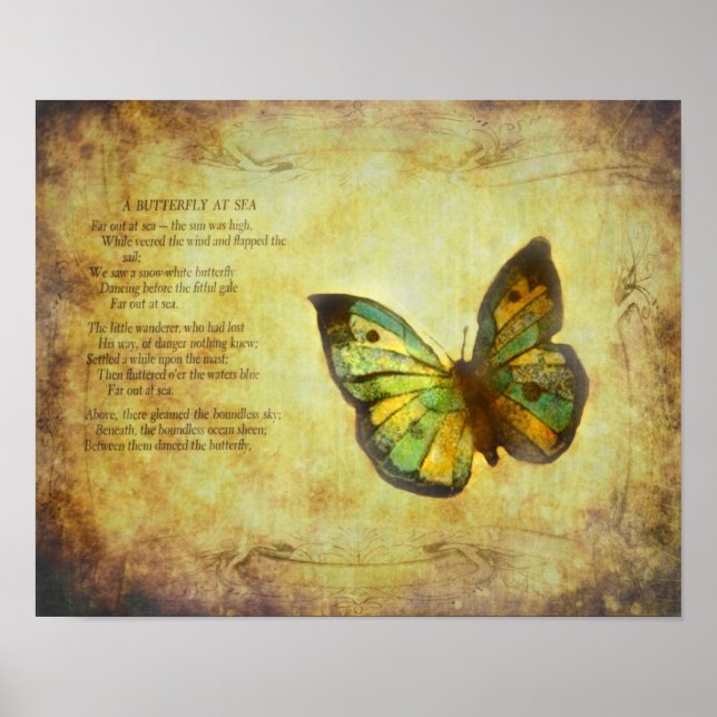 Borboleta com Poster Poem (Frente)