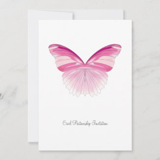 Borboleta cor-de-rosa - convite civil da parceria