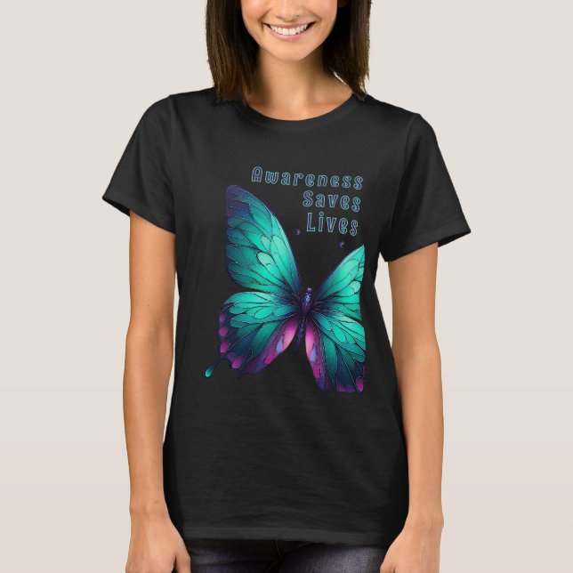 Borboleta da Esperança - Camisa T de Prevenção ao  (Frente)