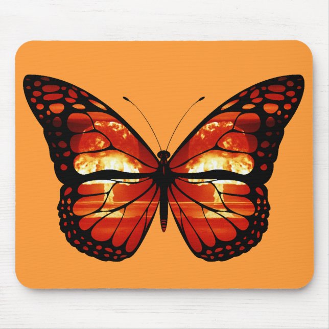 Borboleta da Nuvem de Cogumelo Atômico Mousepad (Frente)