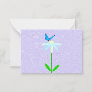 Borboleta Daisy Com Cartões De Nota De Fundo Viole