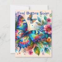 Borboleta de Aquarela Recebe Bem Em Breve Cartão D