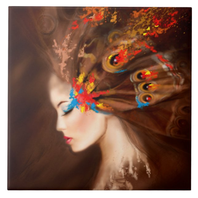 Borboleta de Azulejo cerâmica Grande(6" X 6") (Frente)