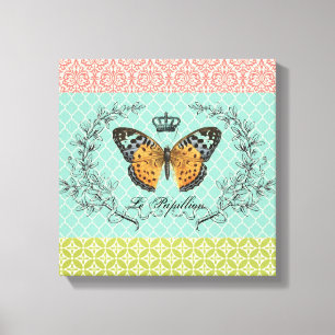 Borboleta de colheita moderna esticada canvas