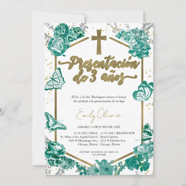 Borboleta de Convite Fotográfico Apresentación 3 a (Frente)