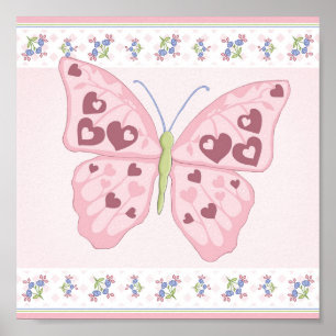 Borboleta de Corações Raparigas Sala Poster