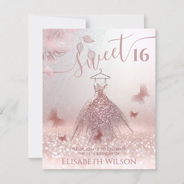 Borboleta-de-fantasia romana-Rosa-dourada (Frente)