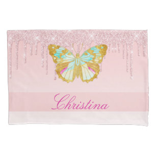 Borboleta de Teto Rosa Glitter Personalizada