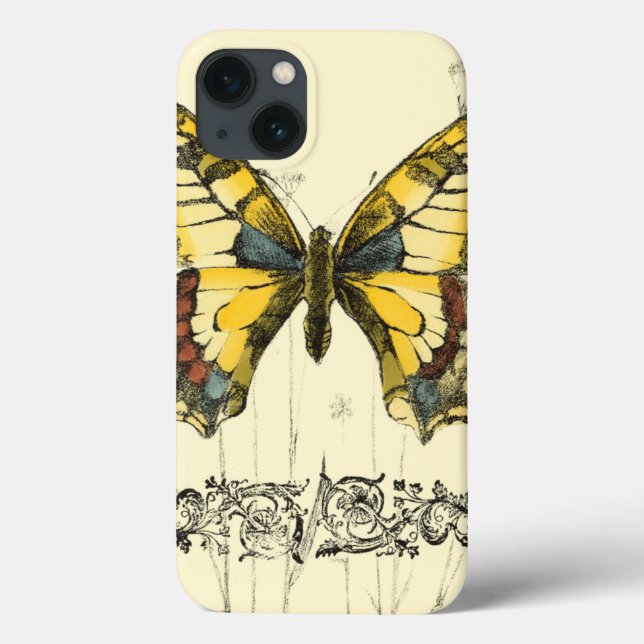 Borboleta Decorativa com Flores Selvagens (Verso)