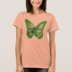 Borboleta e Camisa de Fita de Sensibilização para 