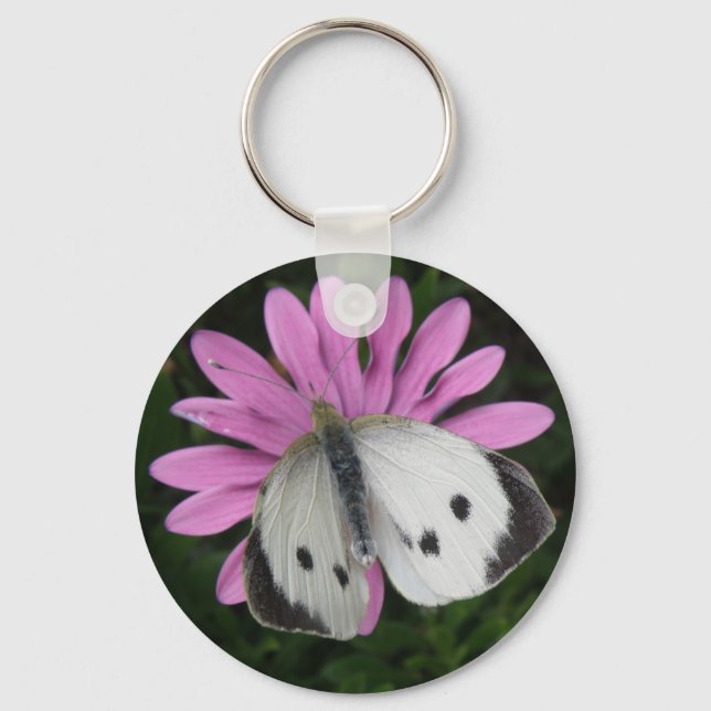 Borboleta e Chaveiro de Flor Rosa (Frente)