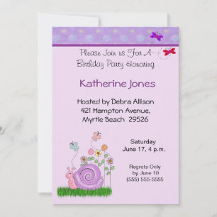 Borboleta e Convite de Aniversário para Caracol