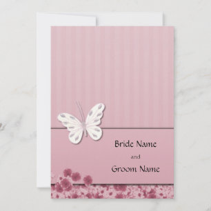 Borboleta E Flores Convite