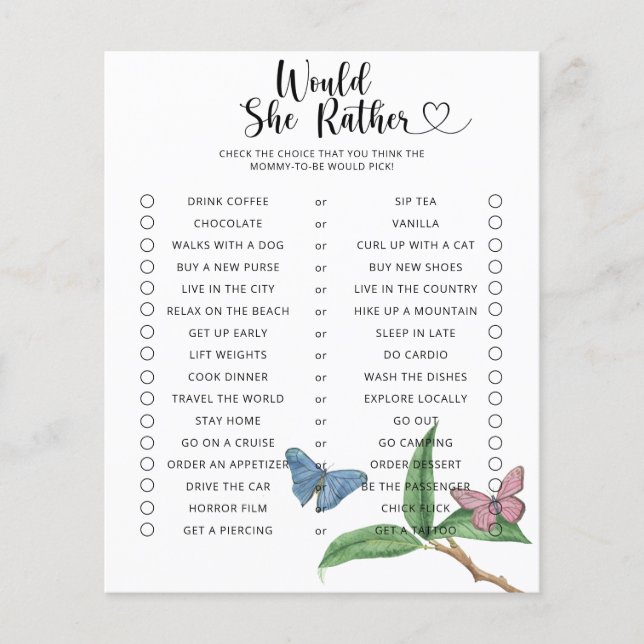 Borboleta / Ela Preferencialmente Jogo de Chá de f (Frente)