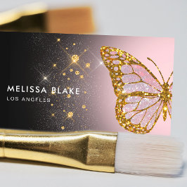 borboleta em cartão de visita preto