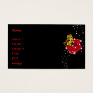 Borboleta em rosa vermelha com Raindrops e Estrela