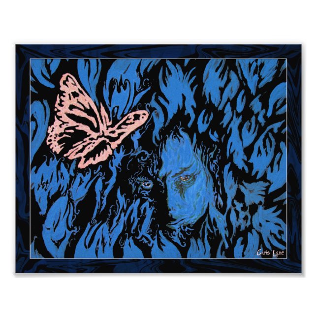 Borboleta Em Tulipas Impressão Fotográfica (Frente)