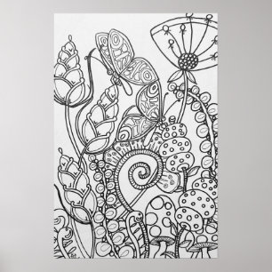 Borboleta fantasma, flor poster de 16" x24"