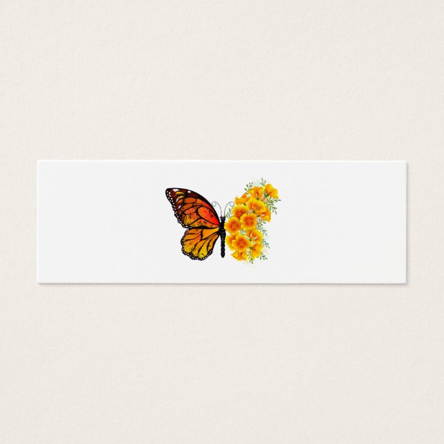 Borboleta Flor com Amapola da Califórnia Amarela (Frente)