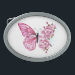 Borboleta Flor com Sakura Rosa<br><div class="desc">Arranjo de flores de borboleta cor-de-rosa com cereja japonesa cor-de-rosa floresce em fundo branco.</div>