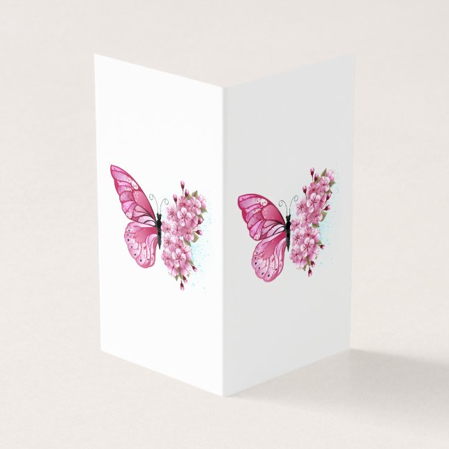 Borboleta Flor com Sakura Rosa (Exterior)
