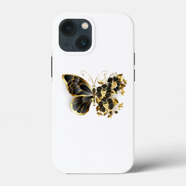 Borboleta Flor Dourada com Orquídea Preta (Verso)
