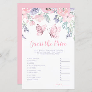 Borboleta Floral Rosa Púrpura Adivinha Jogo do Pre