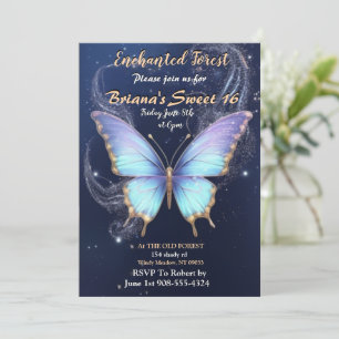 Borboleta Florestal Encantada Sweet 16 Convites