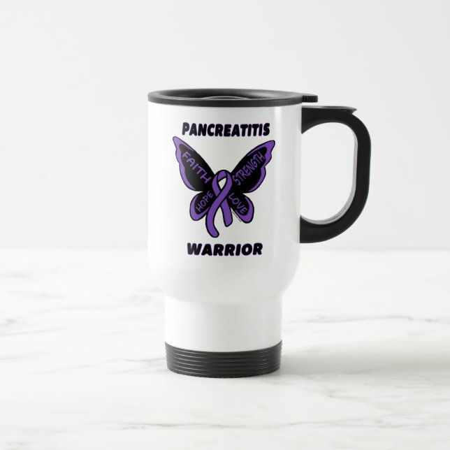 Borboleta/Guerreiro... Caneca de viagem de pancrea (Direita)