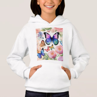 Borboleta Impressão Pullover Hoodie