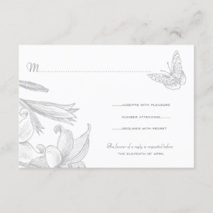 Borboleta Lily Silver Casamento Aniversário RSVP