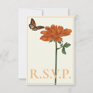 Borboleta Monarca Dahlia Marinho Azul QRC RSVP