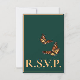 Borboleta Monarca Floresta Verde QRC RSVP